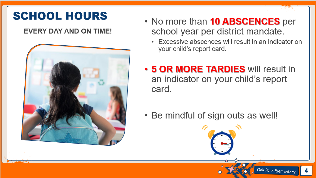 10 or more absences and/or 5 or more tardies will result in an indicator on a student's report card.